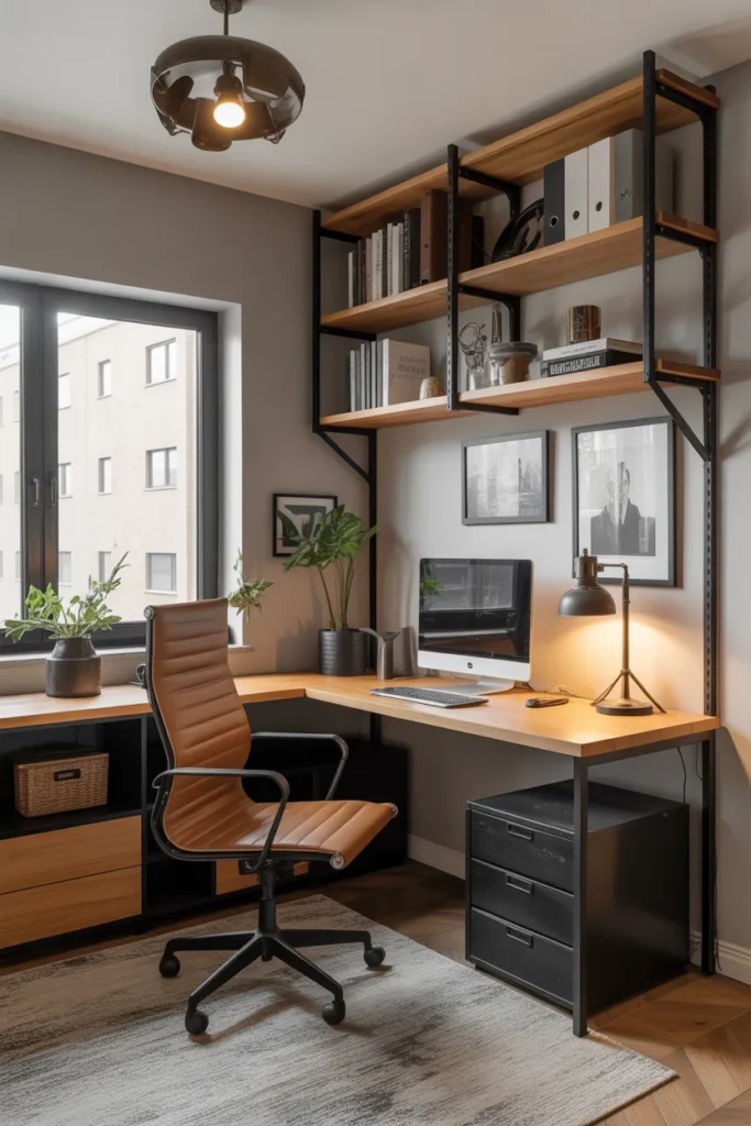  Industrial Style Small Home Office