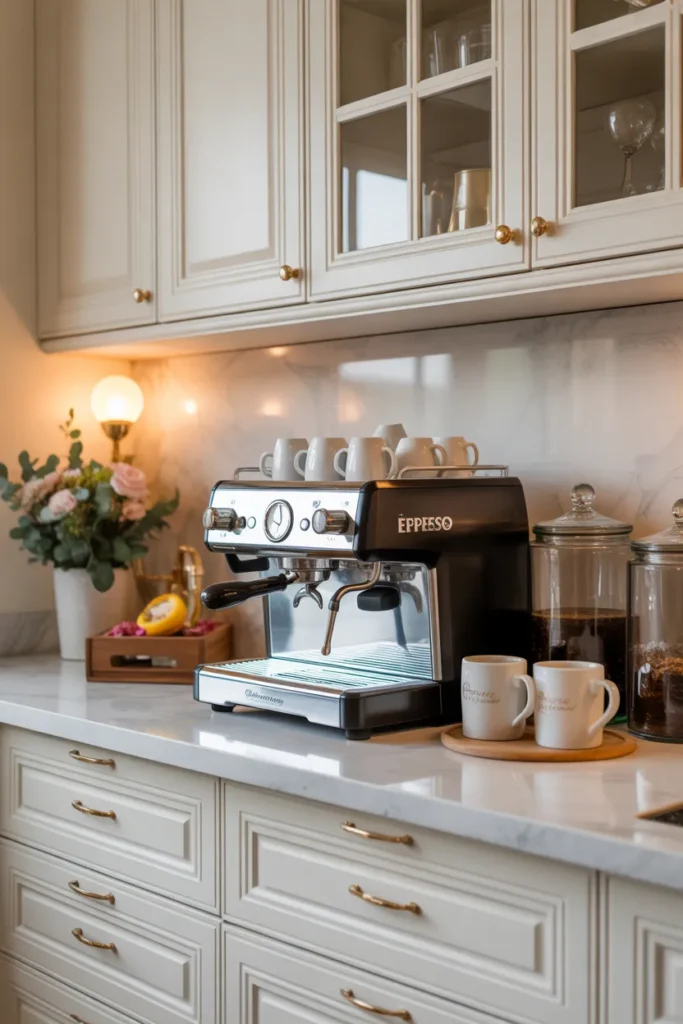   Luxury Coffee Station with Gold Accents