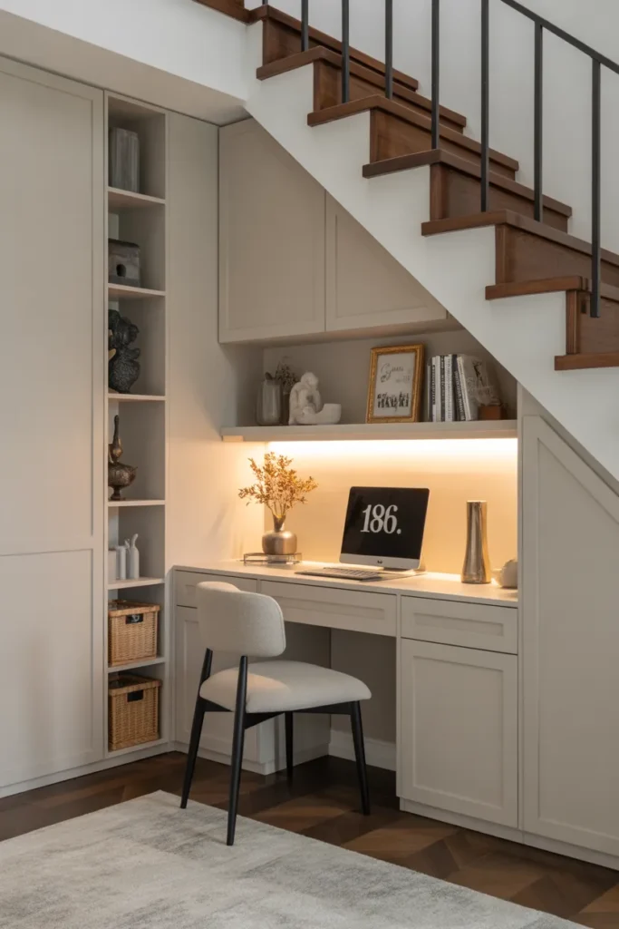 Built-In Office Under the Stairs