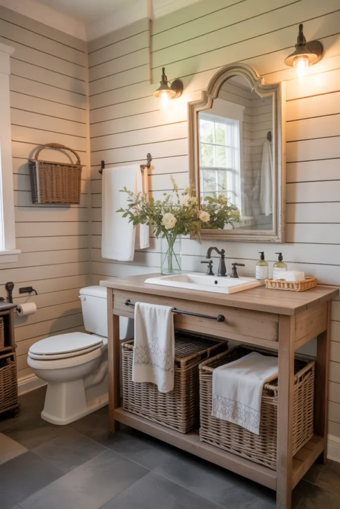  Cozy Farmhouse Guest Bathroom