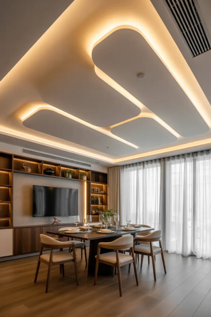   Floating Ceiling Panels with Hidden Lighting