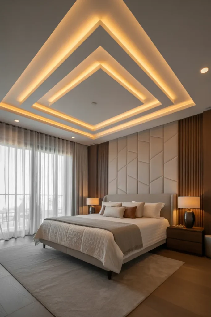 Layered Tray Ceiling with Hidden LED Lighting