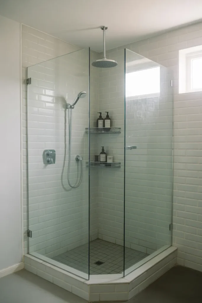 Walk-In Shower with Frameless Glass