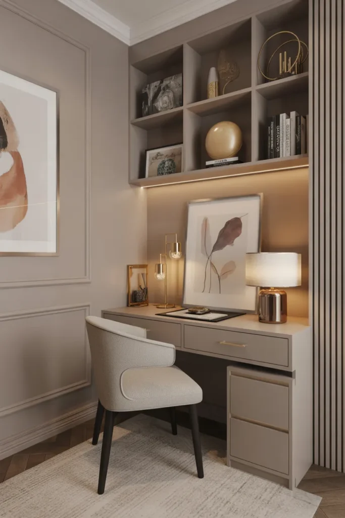 Elegant Home Office with Gold Accents