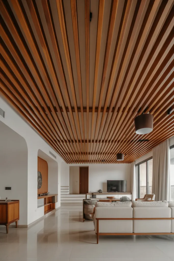  Wood Slat Ceiling for Warm Modern Appeal