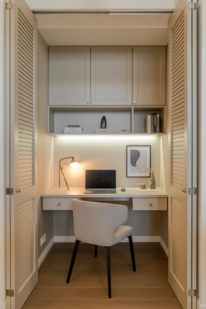   Built-In Closet Office Conversion
