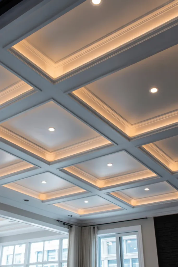  Coffered Ceiling with a Modern Twist