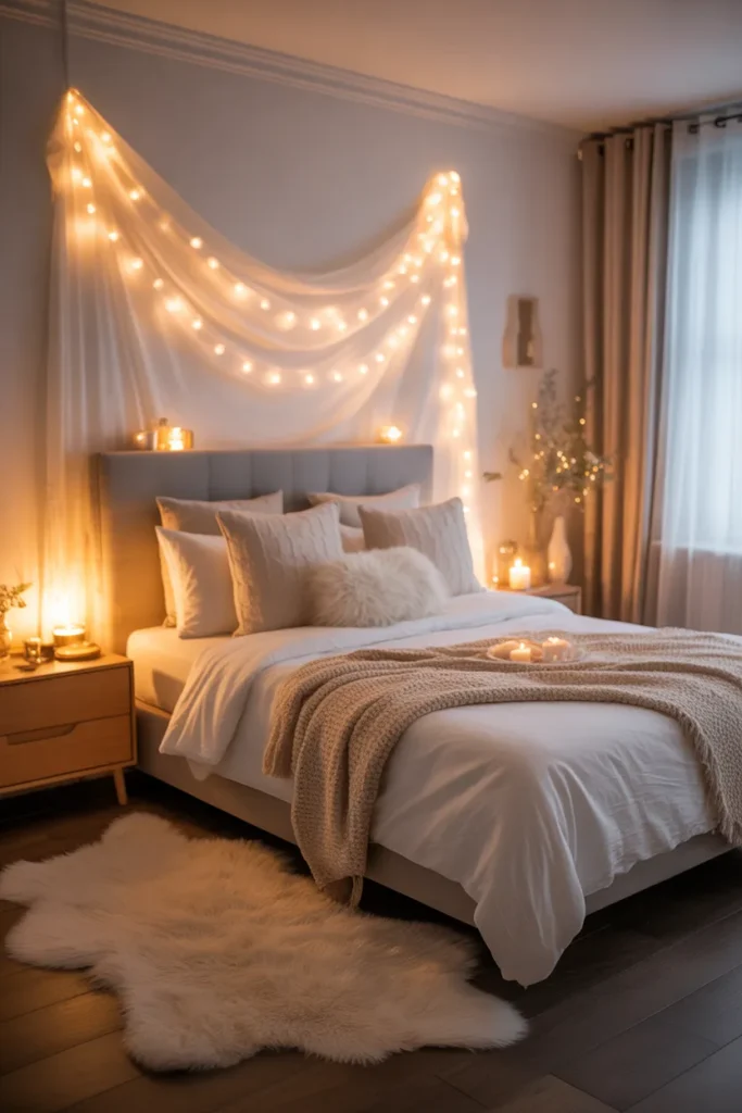Cozy Bedroom with Fairy Lights
