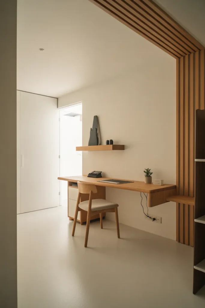   Minimalist Office with Floating Desk