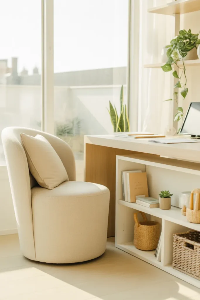  Scandinavian-Inspired Small Office with Natural Wood