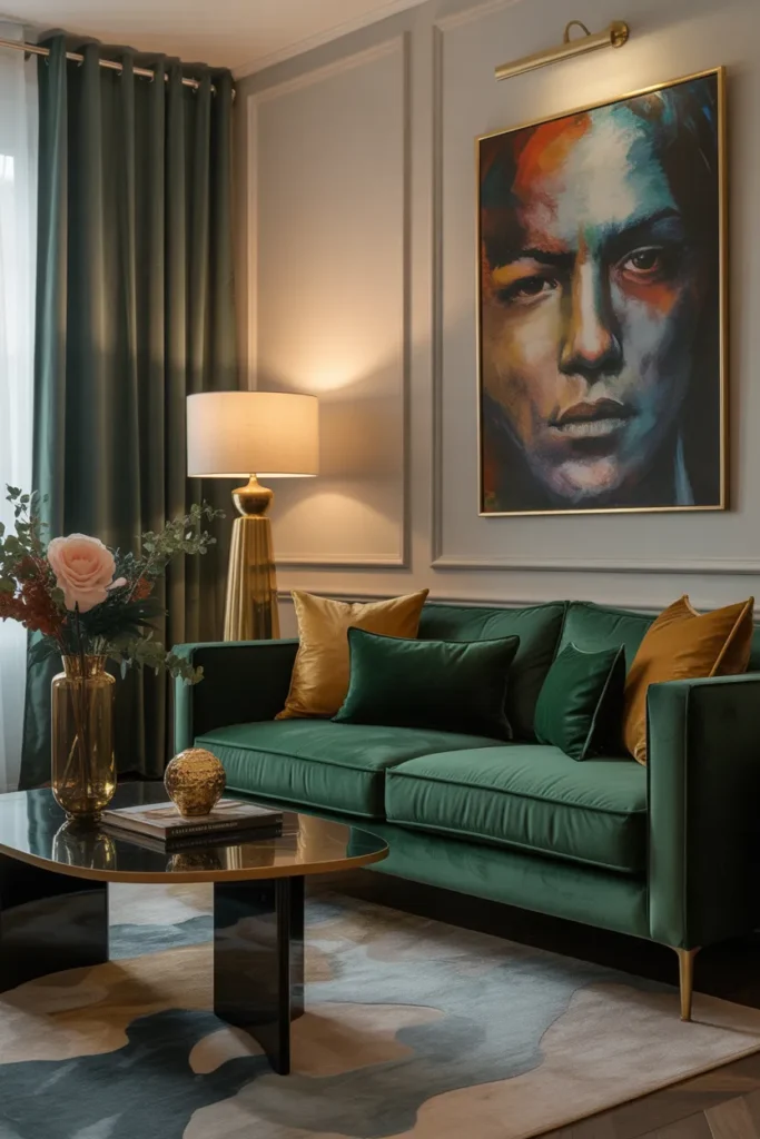   Bold Living Room With Jewel Tone Accents