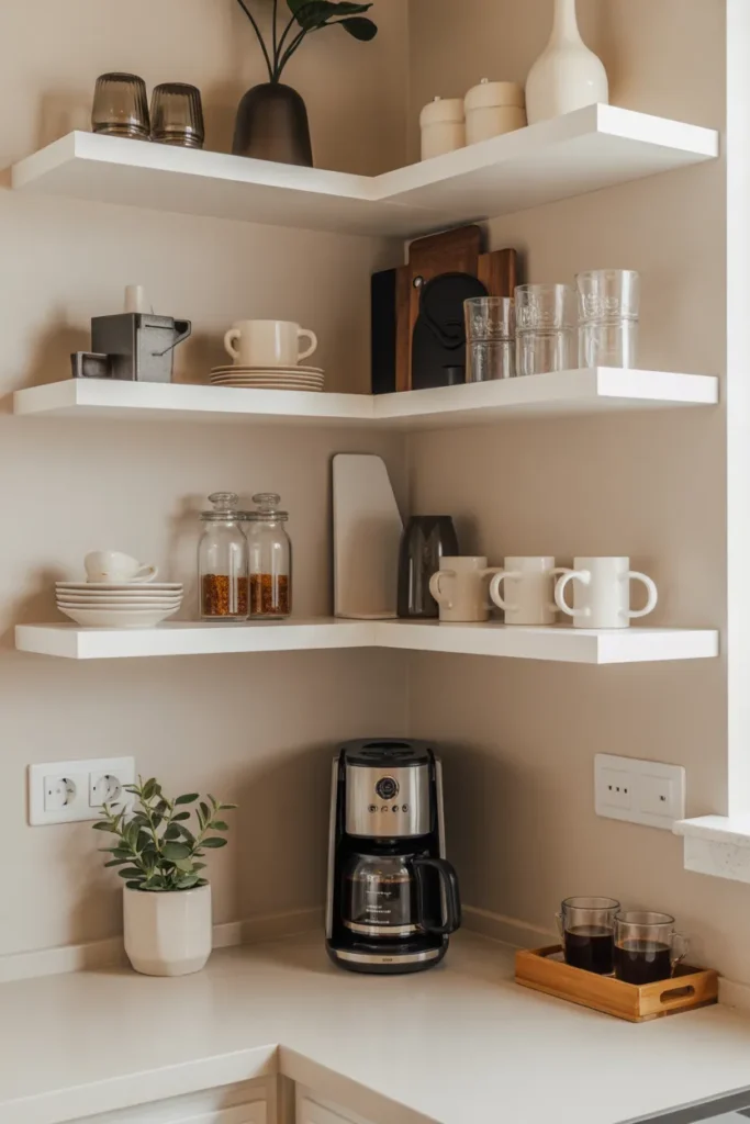   Corner Coffee Station for Small Kitchens