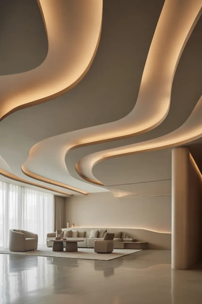  Curved Ceiling Design for Soft Architectural Flow