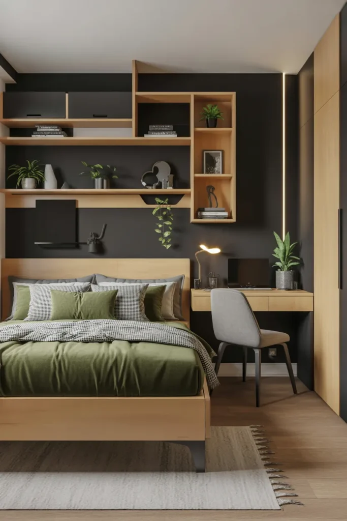  Black and Green Modern Bedroom