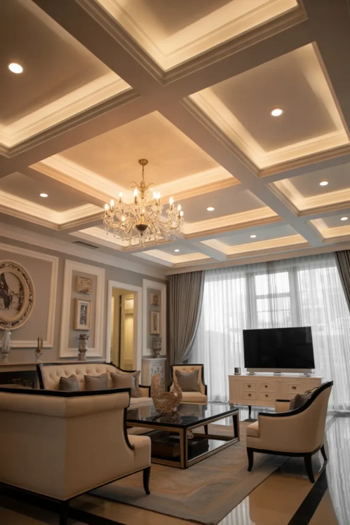  Coffered False Ceiling Design