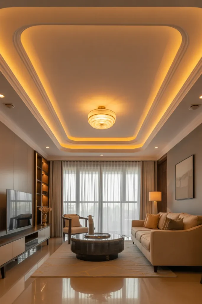 Double-Layer False Ceiling with Cove Lighting