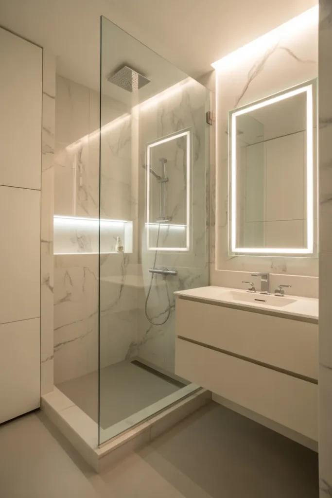  Marble-Inspired Shower for Luxury Style