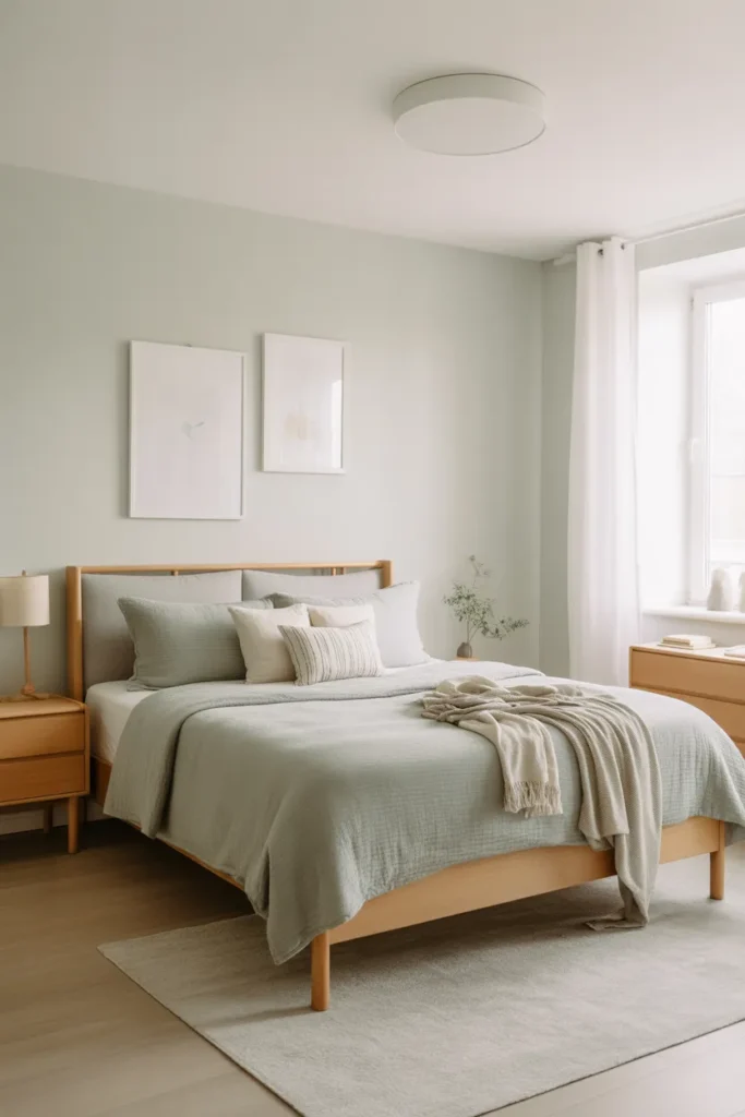  Scandinavian Green and Gray Bedroom Design