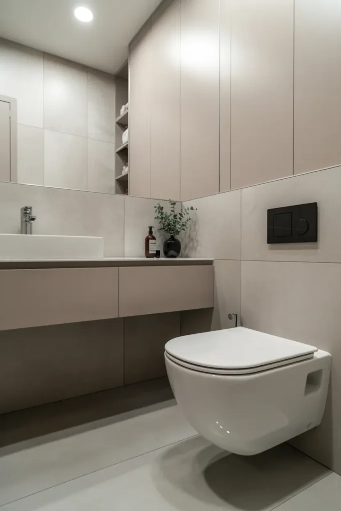 Wall-Mounted Toilet for Extra Floor Space