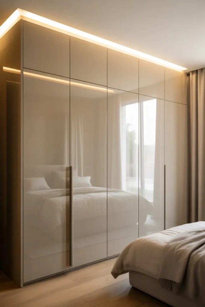  White High-Gloss Wardrobe Design