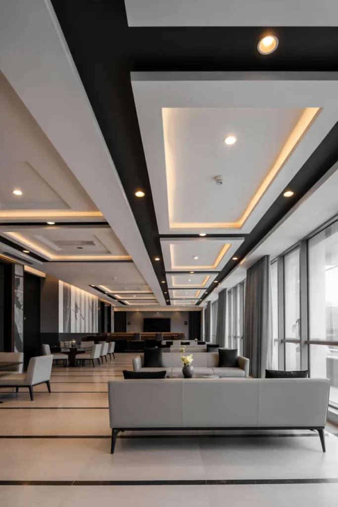  Black and White False Ceiling Design
