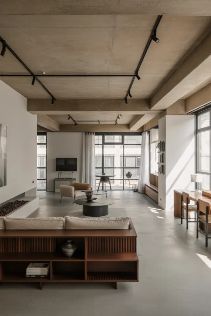 Industrial Concrete Ceiling with Modern Finishes
