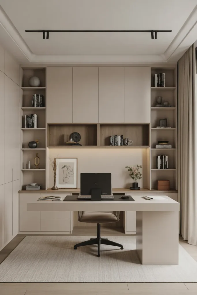  Minimalist Office with Built-In Storage