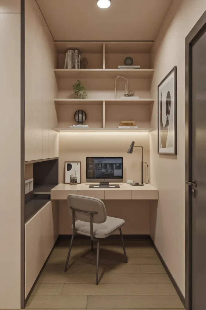Slim Desk Along a Hallway Wall