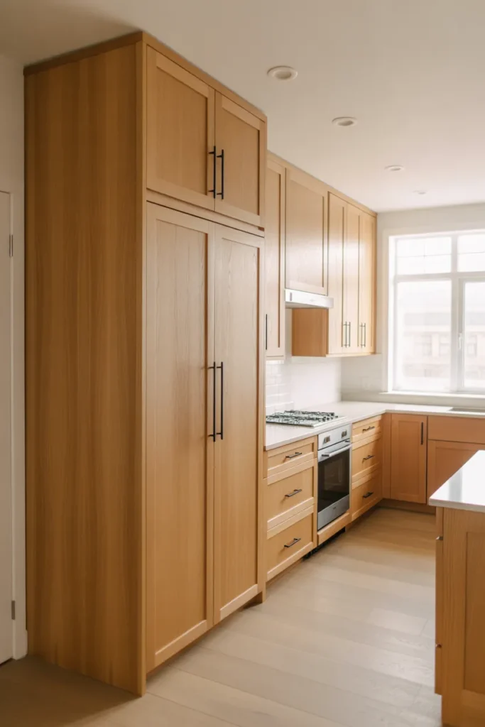   White Oak Cabinets with Floor-to-Ceiling Storage