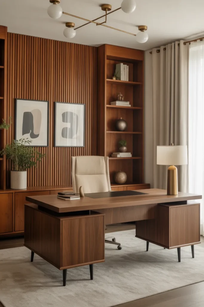  Accent Wall with Wood Paneling Details