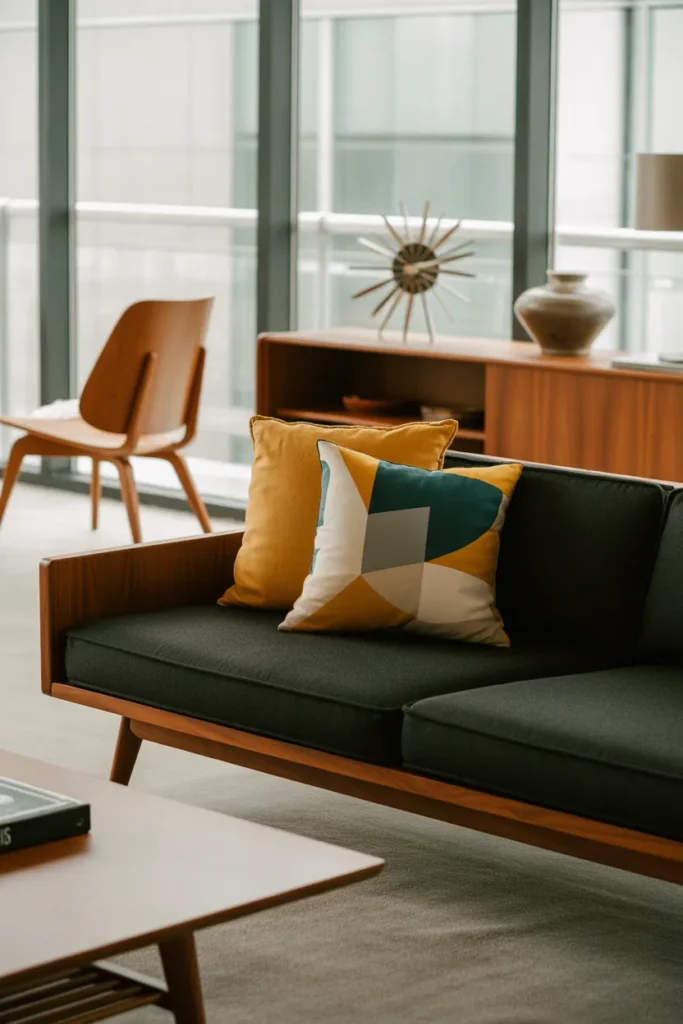 Apartment Living Room with Mid-Century Modern Style