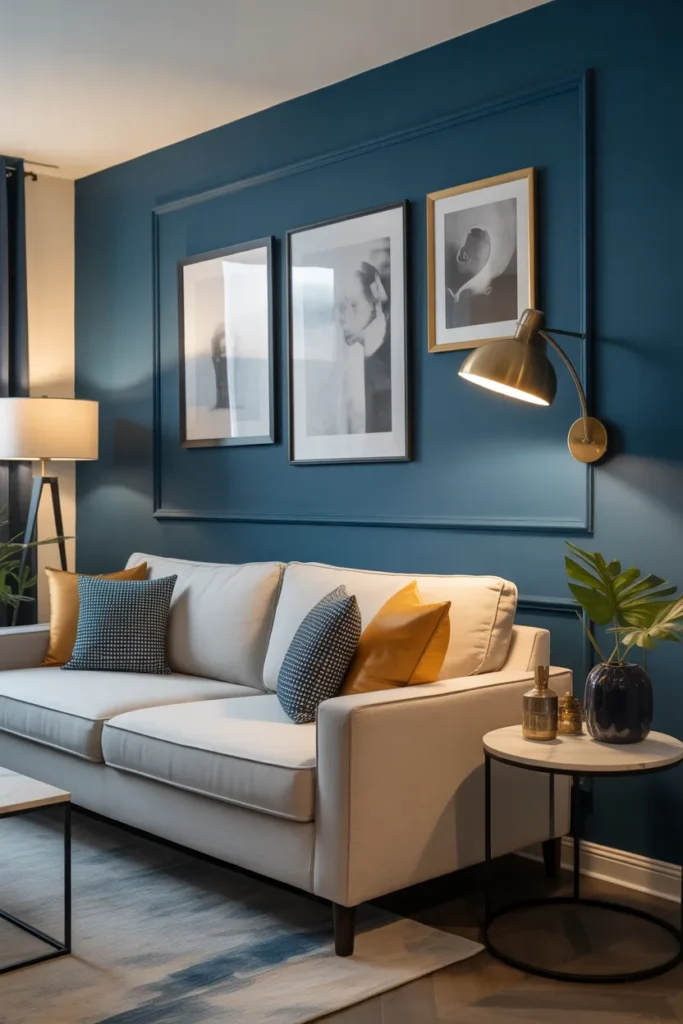 Apartment Living Room with a Bold Accent Wall