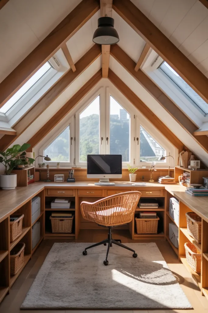 Attic Home Office With Character