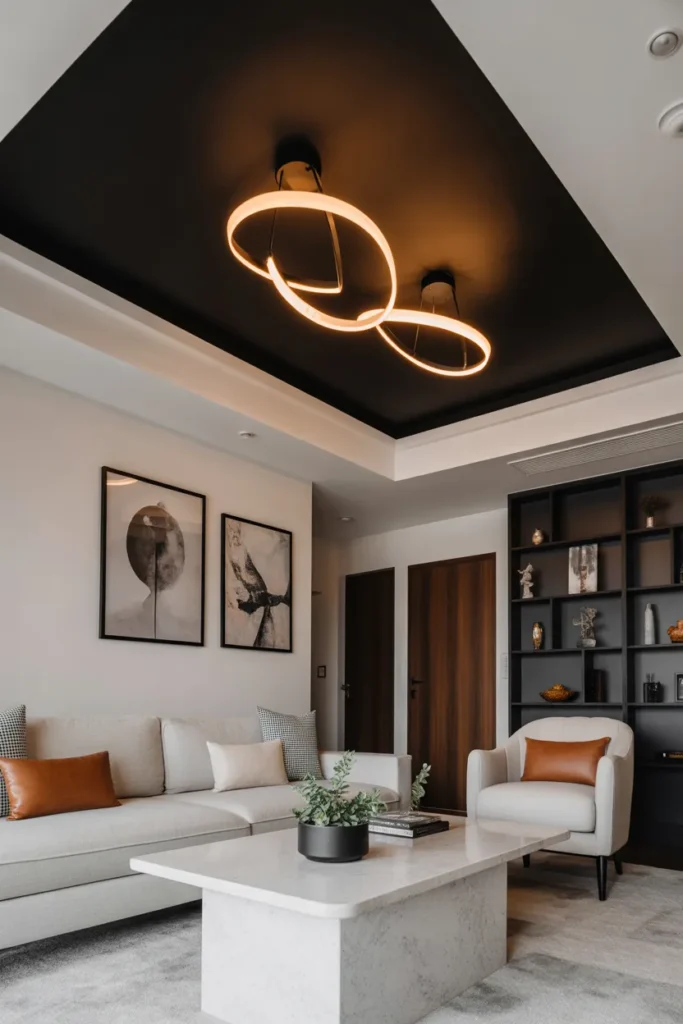 Black Accent Ceiling for Dramatic Contrast