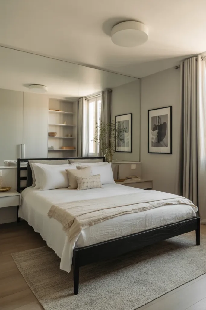  Black Bed Frame in a Small Bedroom