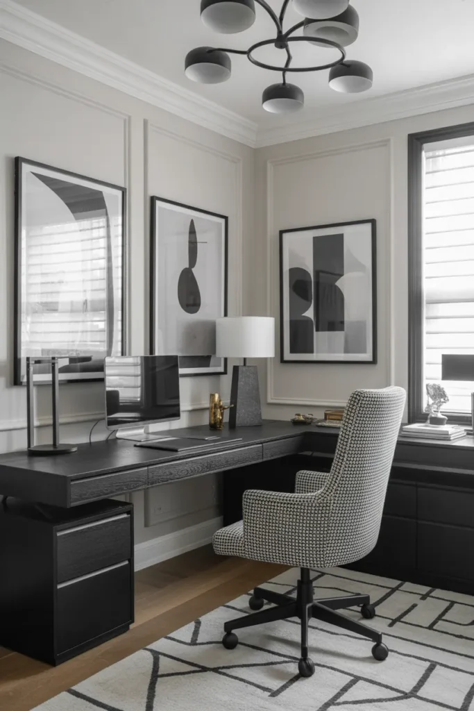 Black and White Contemporary Office