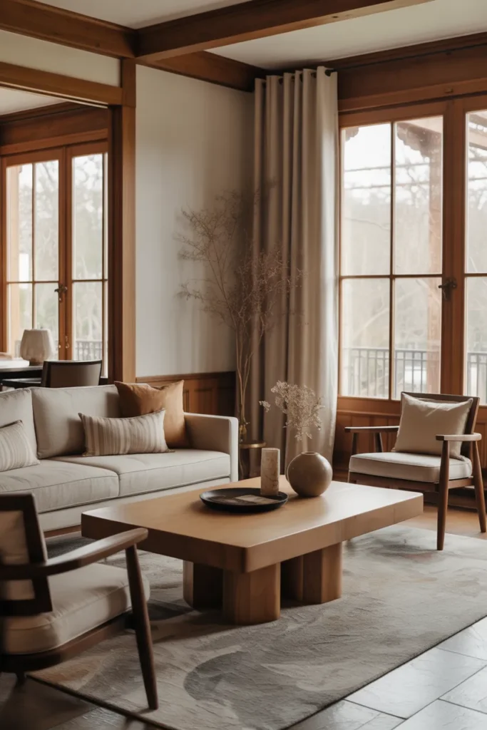 Blend Natural Wood Tones with Modern Decor