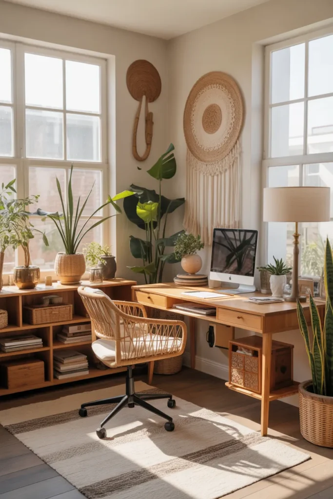 Boho Chic Home Office with Creative Flair