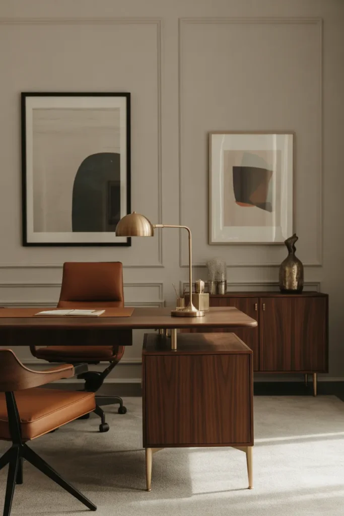  Brass Accents for Warm Mid Century Style
