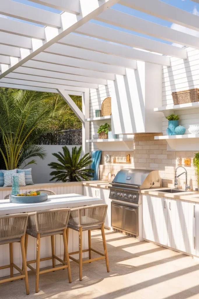 Coastal Style Backyard Kitchen