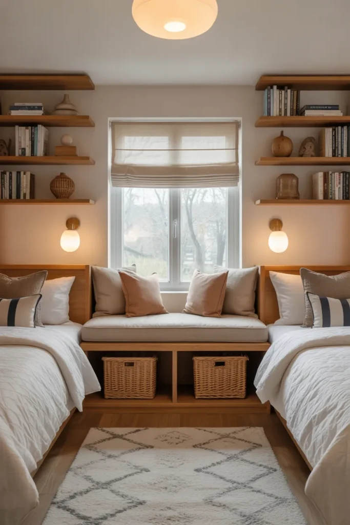 Cozy Reading Nook Between Beds