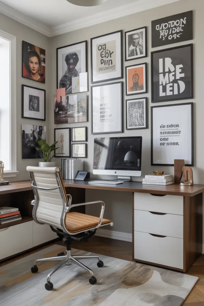 Creative Office With Gallery Wall