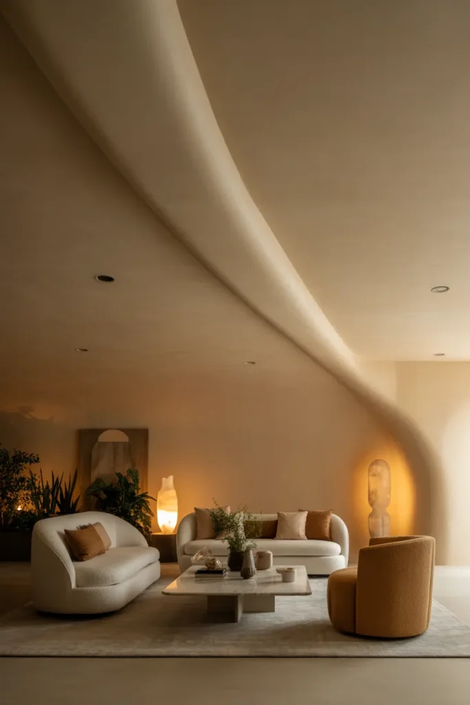 Curved Ceiling Design for Soft Architectural Appeal