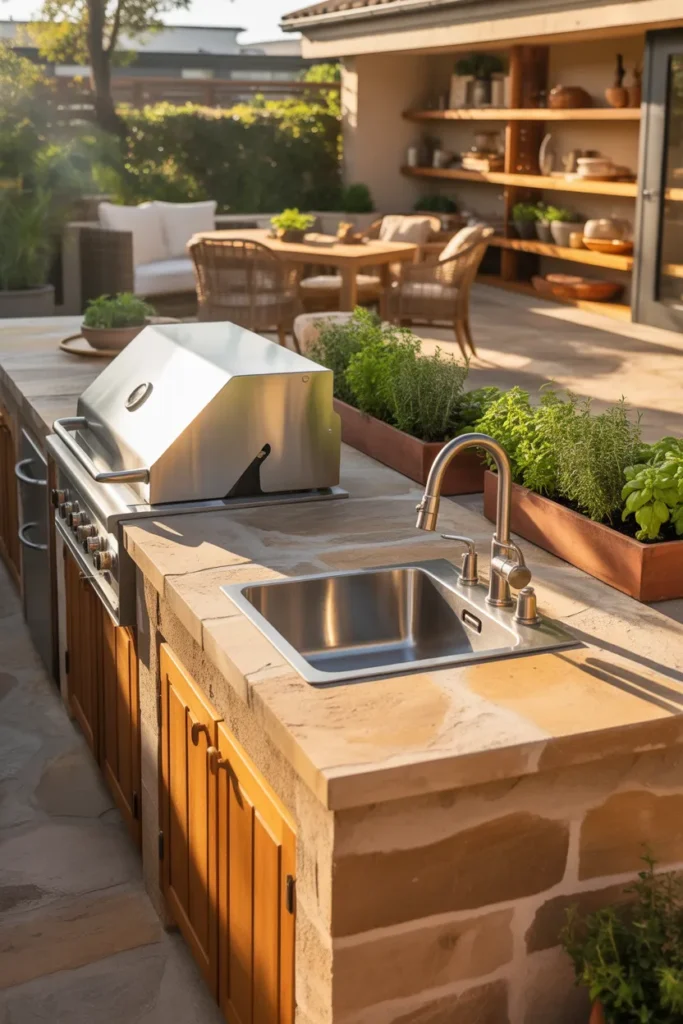 DIY Outdoor Kitchen with Sink