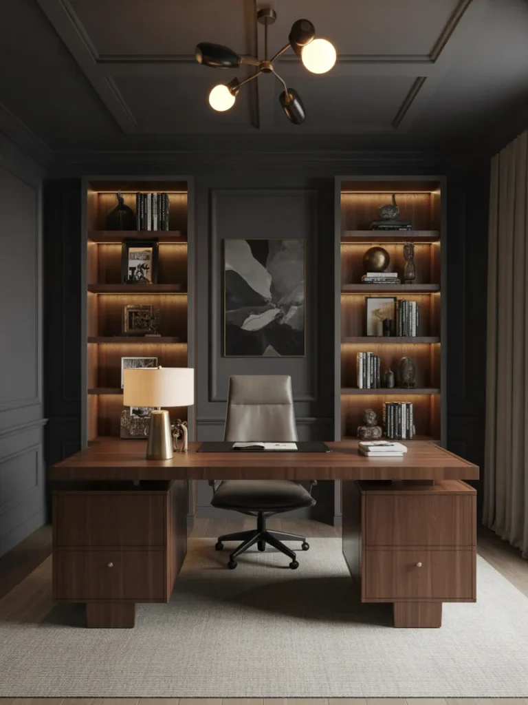 Dark and Moody Executive Home Office