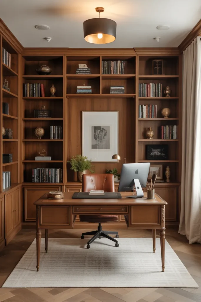 Elegant Built-In Office Library