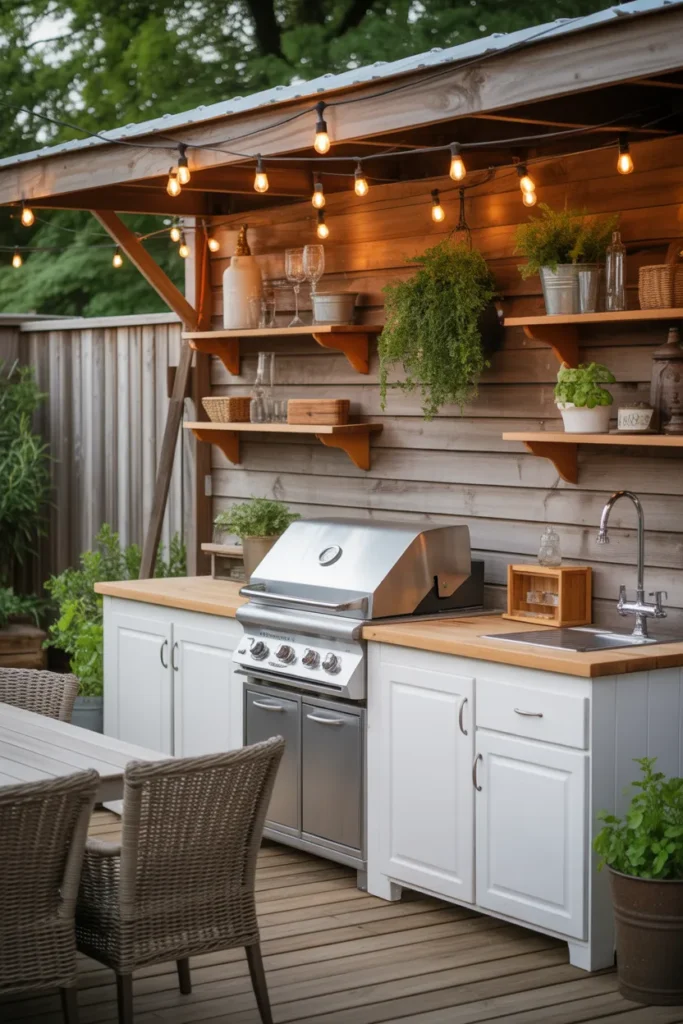 Farmhouse Style Backyard Kitchen