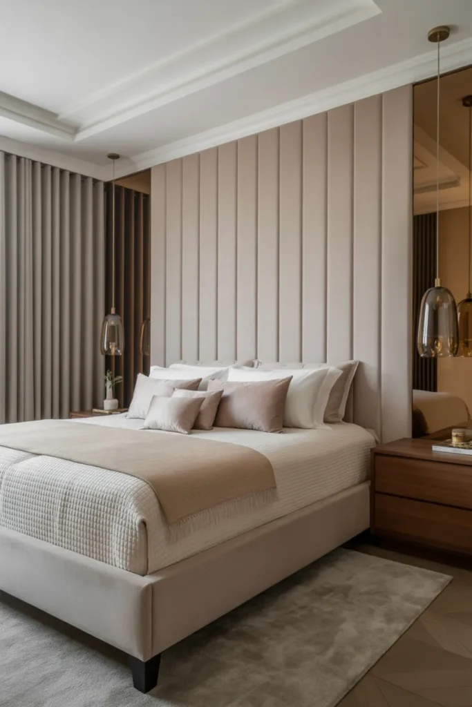 Floor-to-Ceiling Upholstered Headboard