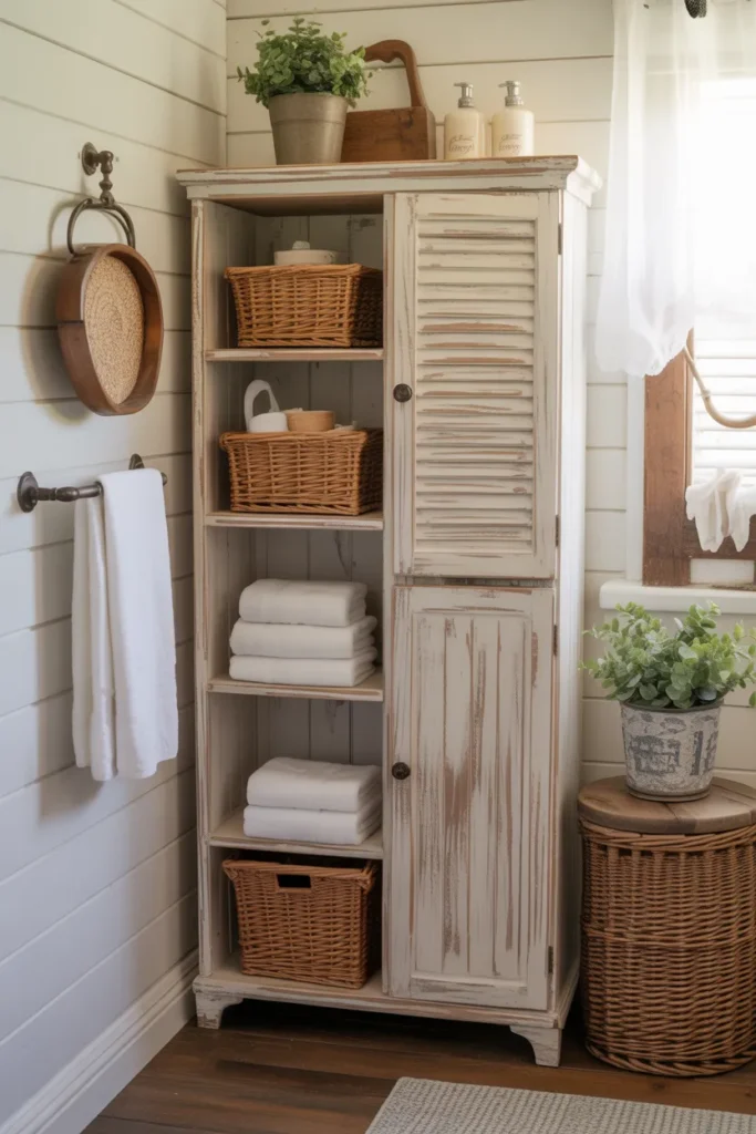Freestanding Wooden Storage Cabinet