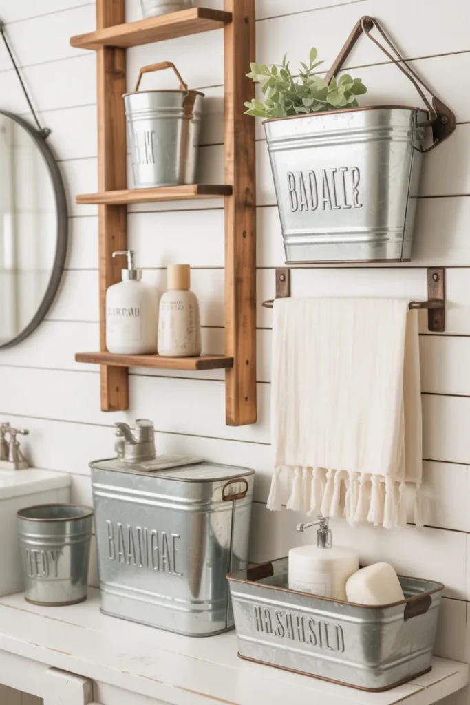 Galvanized Metal Accents for Rustic Character